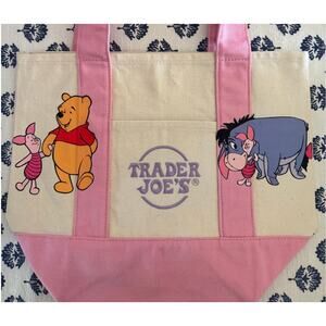 Disney Winnie the Pooh Piglet Eeyore Pink Custom Made Trader Joes Mini Tote
